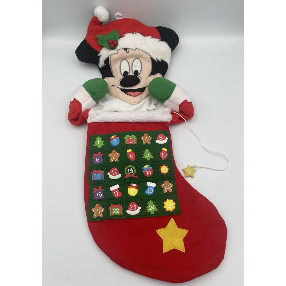Vtg. Mickey Mouse Advent Calendar Disney Gemmy Ind. Talking Christmas Countdown